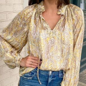 Elan Yellow Paisley Blouse